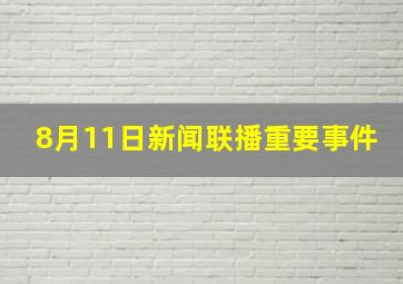 8月11日新闻联播重要事件