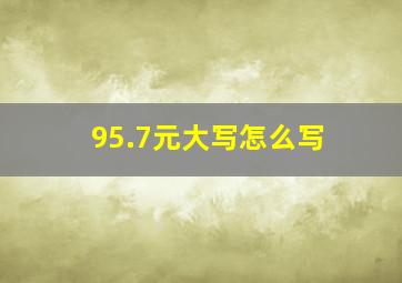 95.7元大写怎么写