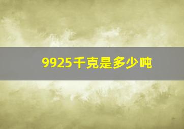 9925千克是多少吨