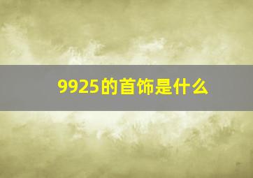 9925的首饰是什么