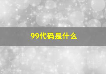 99代码是什么