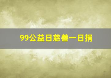 99公益日慈善一日捐