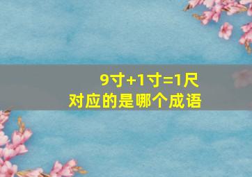 9寸+1寸=1尺对应的是哪个成语