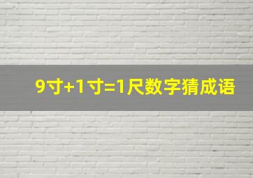 9寸+1寸=1尺数字猜成语