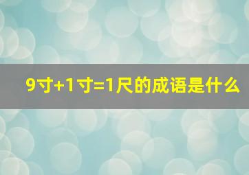 9寸+1寸=1尺的成语是什么