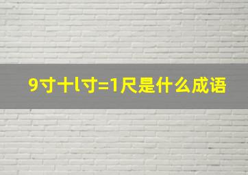 9寸十l寸=1尺是什么成语