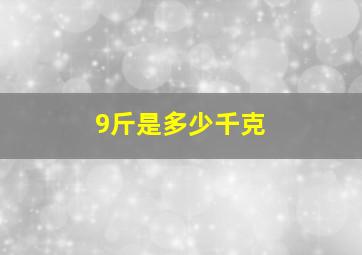 9斤是多少千克