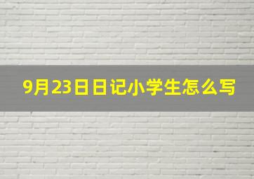 9月23日日记小学生怎么写