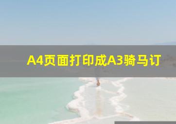 A4页面打印成A3骑马订