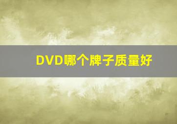 DVD哪个牌子质量好