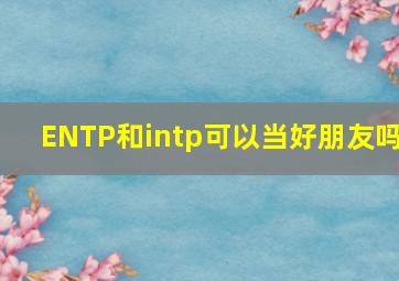 ENTP和intp可以当好朋友吗