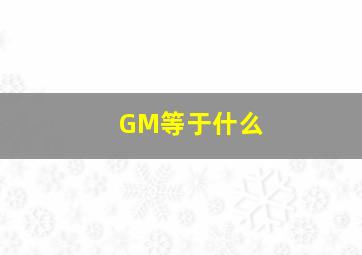 GM等于什么