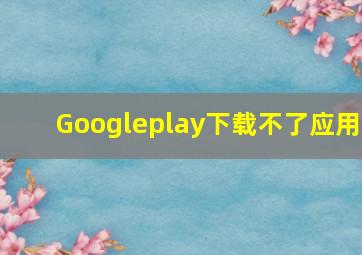 Googleplay下载不了应用