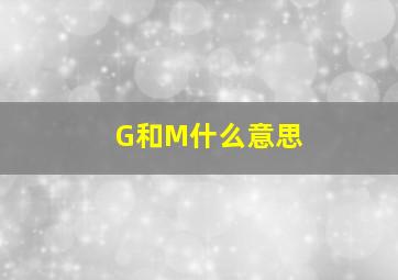 G和M什么意思