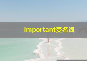 Important变名词