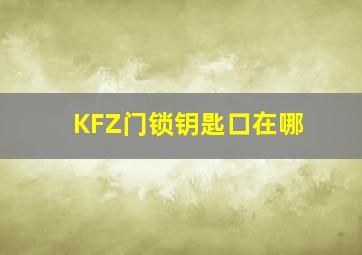 KFZ门锁钥匙口在哪