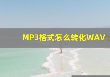 MP3格式怎么转化WAV