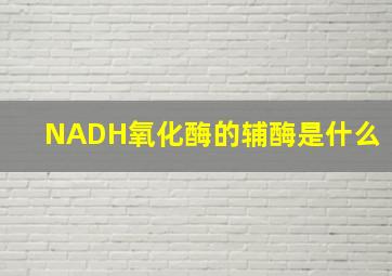 NADH氧化酶的辅酶是什么