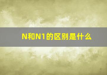 N和N1的区别是什么