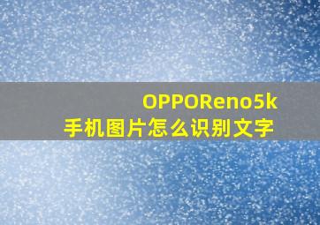 OPPOReno5k手机图片怎么识别文字