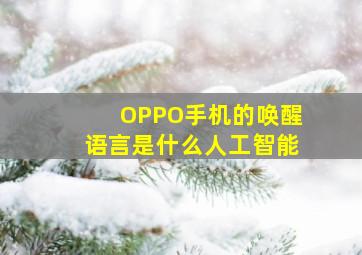 OPPO手机的唤醒语言是什么人工智能