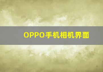 OPPO手机相机界面