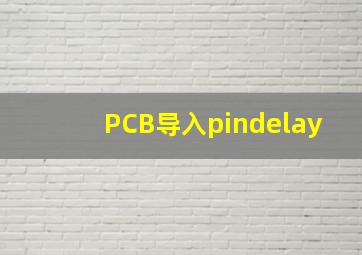 PCB导入pindelay