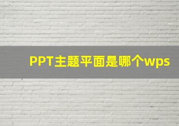 PPT主题平面是哪个wps