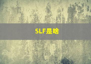 SLF是啥