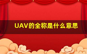 UAV的全称是什么意思