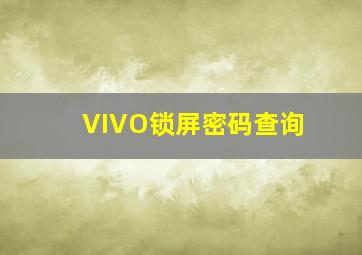 VIVO锁屏密码查询