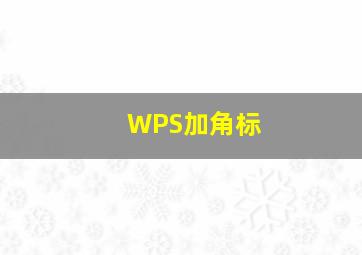 WPS加角标