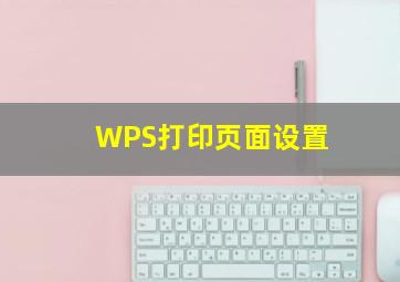 WPS打印页面设置