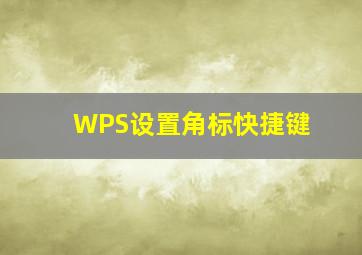 WPS设置角标快捷键