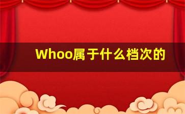 Whoo属于什么档次的