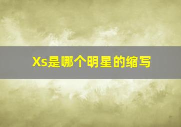 Xs是哪个明星的缩写