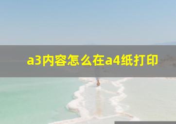 a3内容怎么在a4纸打印