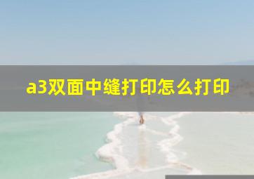 a3双面中缝打印怎么打印