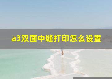 a3双面中缝打印怎么设置