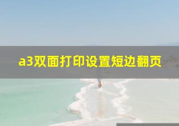 a3双面打印设置短边翻页