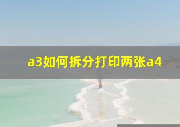 a3如何拆分打印两张a4