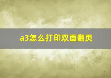 a3怎么打印双面翻页