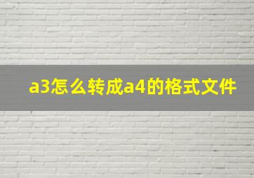 a3怎么转成a4的格式文件