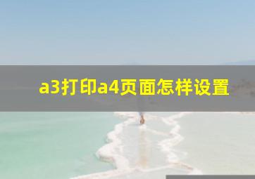 a3打印a4页面怎样设置