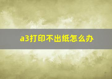 a3打印不出纸怎么办