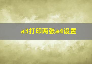 a3打印两张a4设置