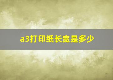 a3打印纸长宽是多少