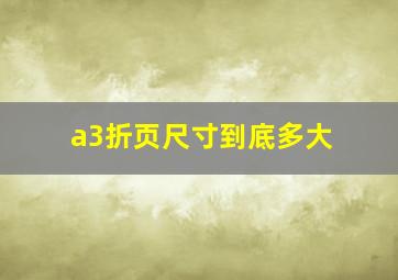 a3折页尺寸到底多大