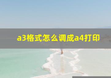 a3格式怎么调成a4打印