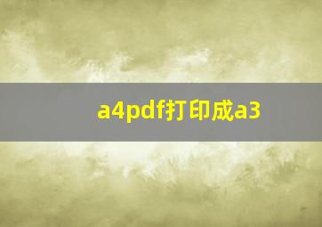 a4pdf打印成a3